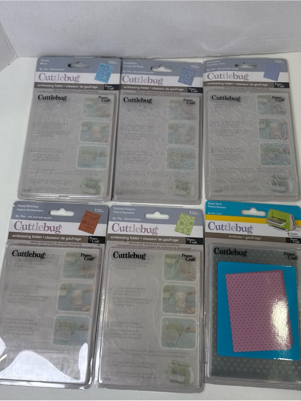 LOT CUTTLEBUG EMBOSSING FOLDERS & BORDERS 4x6 & 2x2.75 & 3x3.75 Provo Craft NEW - Picture 4 of 16
